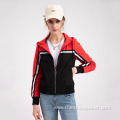 Custom Collision Color Hoodie Windbreaker Jacket for Ladies